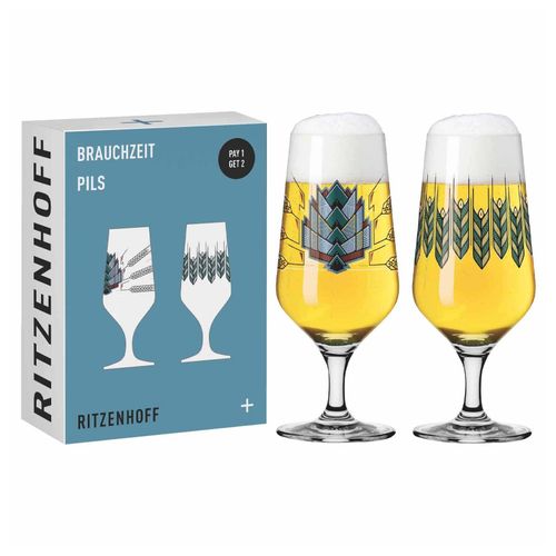 4001852076911 - Ritzenhoff Pilsgläser mit Motiv Brauchzeit 374 ml 2er Set 4001852076911 - Ritzenhoff Pilsgläser mit Motiv Brauchzeit 374 ml 2er Set