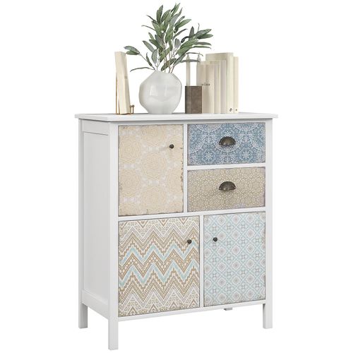 4255633565990 - Homcom - Kommode Aufbewahrungsschrank mit 2 Schubladen 3 Schrankfächern Schubladenschrank mit Kippschutz für Wohnzimmer Schlafzimmer Weiß 68 x 34 4255633565990 - Homcom - Kommode Aufbewahrungsschrank mit 2 Schubladen 3 Schrankfächern Schubladenschrank mit Kippschutz für Wohnzimmer Schlafzimmer Weiß 68 x 34