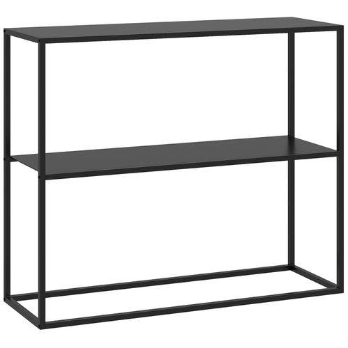 4255633543530 - Konsolentisch mit 2 Ebenen Flurtisch Beistelltisch aus Stahl Dekotisch Sofatisch mit Kippschutz für Wohnzimmer Diele Schwarz 90 x 30 x 4255633543530 - Konsolentisch mit 2 Ebenen Flurtisch Beistelltisch aus Stahl Dekotisch Sofatisch mit Kippschutz für Wohnzimmer Diele Schwarz 90 x 30 x