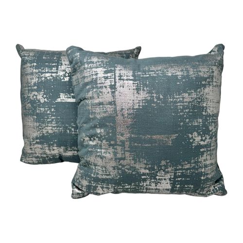 4262456960581 - Jet-Line® 2-er Set Deko Kissen Petrol - Silber 40x40 cm Sofakissen Indoor mit Füllung 4262456960581 - Jet-Line® 2-er Set Deko Kissen Petrol - Silber 40x40 cm Sofakissen Indoor mit Füllung