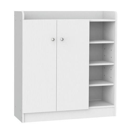 4255633558435 - Schuhschrank Schuhregal Allzweckschrank Kommode Dielenschrank Highboard Schrank Ablage Regal 2-Türig 4 Fächer Weiß 83 x 30 x 90 cm - Homcom