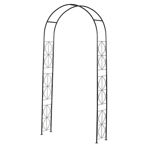 4250871282760 - Rosenbogen wetterfest schwarz 114 x 30 x 230 cm (BxTxH) Torbogen Rankgitter Pflanzbogen Rankhilfe Garten