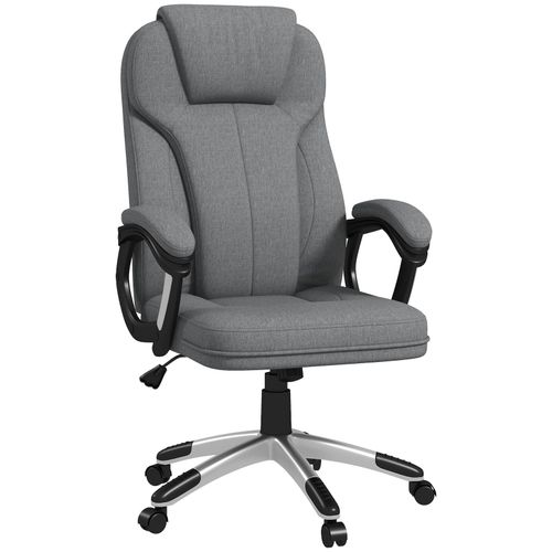 4255633553317 - Bürostuhl Computerstuhl Drehstuhl höhenverstellbar Wippfunktion mit Kopfstütze und gepolsterte Armlehnen Ergonomisch Grau Leinen 66 x 75 x 110–120 cm 4255633553317 - Bürostuhl Computerstuhl Drehstuhl höhenverstellbar Wippfunktion mit Kopfstütze und gepolsterte Armlehnen Ergonomisch Grau Leinen 66 x 75 x 110–120 cm