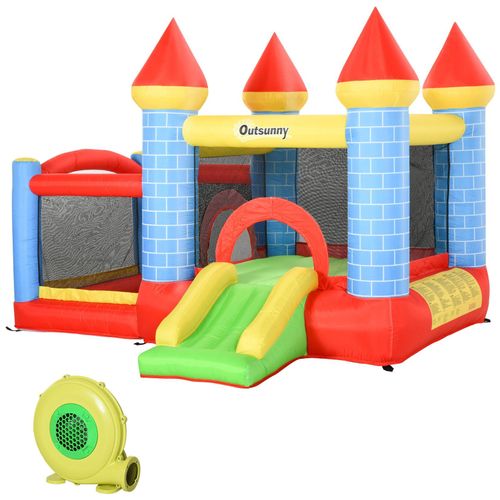 4251774944922 - Aufblasbare Hüpfburg mit Rutsche Pool für 3 Kinder Burg Springburg mit Gebläse Spielburg Spielhaus f 4251774944922 - Aufblasbare Hüpfburg mit Rutsche Pool für 3 Kinder Burg Springburg mit Gebläse Spielburg Spielhaus f
