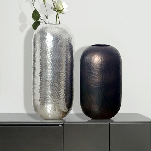 4251757727399 - Vase 2er Set Blumenvase Aluminium Hammerschlag Tischvase Modern Rund 4251757727399 - Vase 2er Set Blumenvase Aluminium Hammerschlag Tischvase Modern Rund