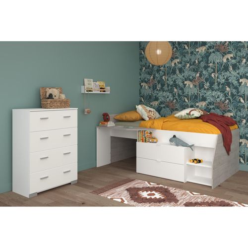 3480940301752 - Kinderzimmer 2-teilig Milky 16 Weiß Grey Loft 3480940301752 - Kinderzimmer 2-teilig Milky 16 Weiß Grey Loft