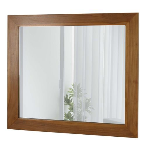 4057651643236 - Teak-Wandspiegel MCW-M75 Badspiegel Holzrahmen hochwertiges B-Grade-Teak (Kernholz 20-30 Jahre) 71x80cm
