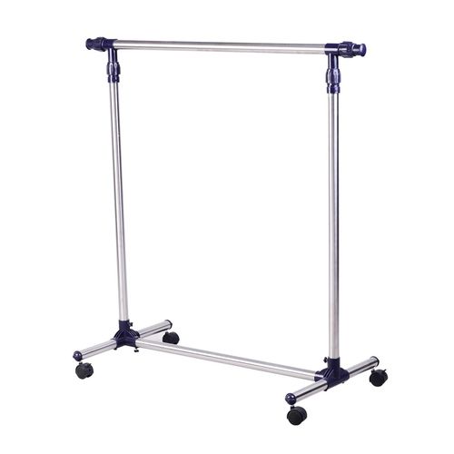 4250871211159 - Garderobenständer individuell verstellbar silber (86-160) x 45 x (95-170) cm (BxLxH) Kleiderständer Edelstahlständer Rollständer Ständer