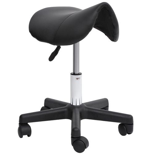 4255633539328 - Sattelhocker mit 5 leichtgämgigen Rollen schwarz 35L x 38B x 43-55H cm höhenverstellbar drehbar salon hocker salonstühle kosmetikhocker 4255633539328 - Sattelhocker mit 5 leichtgämgigen Rollen schwarz 35L x 38B x 43-55H cm höhenverstellbar drehbar salon hocker salonstühle kosmetikhocker