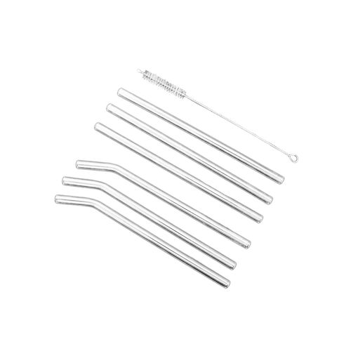 4255829540848 - 6er Set Strohhalme 20 cm Glastrinkhalme mit Reinigungsbürste 4255829540848 - 6er Set Strohhalme 20 cm Glastrinkhalme mit Reinigungsbürste