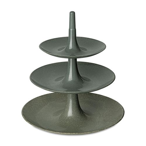 4002942559956 - Etagere KOZIOL BABELL L Servierplatten Gr Ø 314 cm grau Etagere biozirkulärem Materialspülmaschinengeeignetmelaminfreirecycelbar