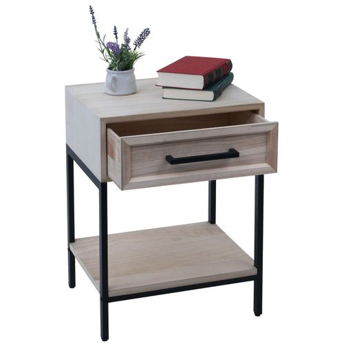 4057651811307 - Nachttisch MCW-N91 Kommode Beistelltisch Nachtschrank Schrank Schublade Shabby-Look Paulownia Holz 59x43x36cm ~ natur 4057651811307 - Nachttisch MCW-N91 Kommode Beistelltisch Nachtschrank Schrank Schublade Shabby-Look Paulownia Holz 59x43x36cm ~ natur