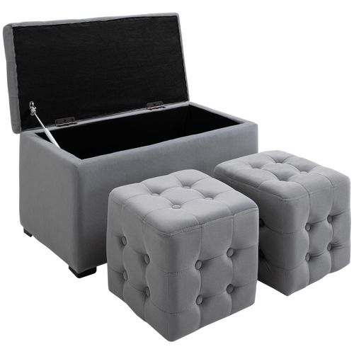 4251774910194 - Aufbewahrungsbank Ottomane hellgrau 75 x 40 x 42 cm (LxBxH) Sitzbank Sitzwürfel Sitzhocker Aufbewahrungsbox 4251774910194 - Aufbewahrungsbank Ottomane hellgrau 75 x 40 x 42 cm (LxBxH) Sitzbank Sitzwürfel Sitzhocker Aufbewahrungsbox