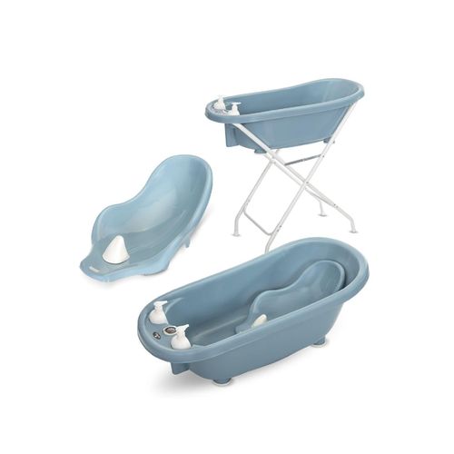 3800166118642 - Babybadewannen-Set Babybadewanne 88 cm Badesitz Badewannenständer Ablauf dunkelblau
