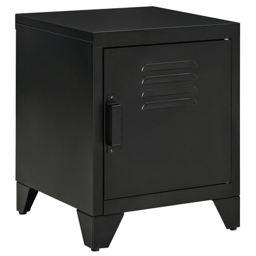 4251774928519 - Nachttisch mit industriellen Design schwarz 40B x 40T x 50H cm Nachtschrank Beistelltisch Nachttisch Beistellschrank Betttisch