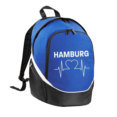 4068859012687 - multifanshop Rucksack - Hamburg - Herzschlag - Druck weiß - Tasche 4068859012687 - multifanshop Rucksack - Hamburg - Herzschlag - Druck weiß - Tasche