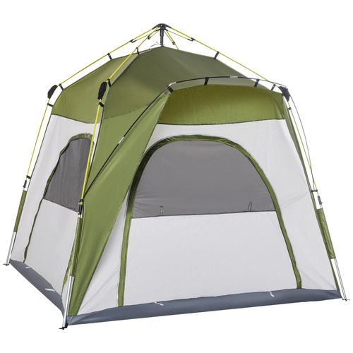 4251774950442 - Campingzelt mit Haken grün 240L x 240B x 195H cm zelt kuppelzelt mit fenster 4 personen familienzelt trekking 4251774950442 - Campingzelt mit Haken grün 240L x 240B x 195H cm zelt kuppelzelt mit fenster 4 personen familienzelt trekking
