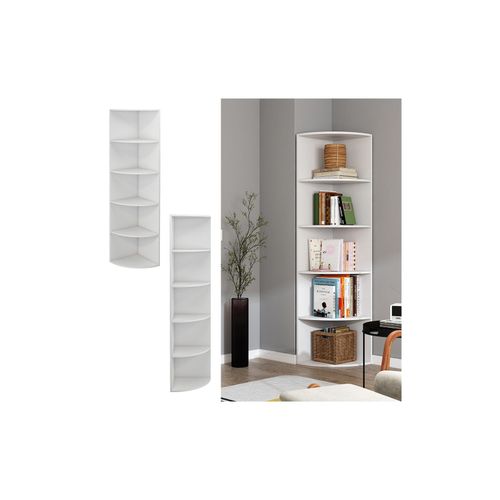4066731272013 - Oskar-Store Eckregal Fabienne 180x40cm Weiß stehendes Bücherregal mit 5 Fächern 4066731272013 - Oskar-Store Eckregal Fabienne 180x40cm Weiß stehendes Bücherregal mit 5 Fächern