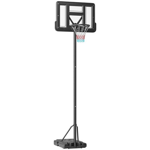 4255633541086 - SPORTNOW Basketballständer mit integrierten Rädern und Höhenverstellung schwarz 90L x 60B x 370H cm