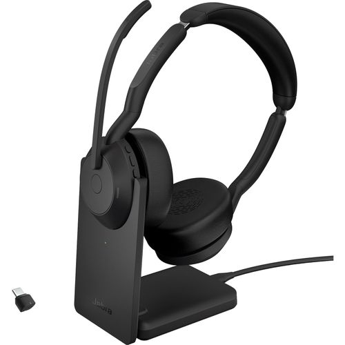 5706991027570 - Evolve 2 55 MS Stereo Computer On Ear Headset Bluetooth® Stereo Schwarz Noise Cancelling Mikrofon-Rauschunterdrückung inkl Lade- und Dockingstation 5706991027570 - Evolve 2 55 MS Stereo Computer On Ear Headset Bluetooth® Stereo Schwarz Noise Cancelling Mikrofon-Rauschunterdrückung inkl Lade- und Dockingstation