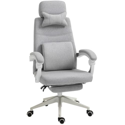 4250871286935 - Drehstuhl mit Fußstütze grau 61 x 57 x 117-127 cm (LxBxH) Schreibtischstuhl Chefsessel Bürostuhl Gamingstuhl 4250871286935 - Drehstuhl mit Fußstütze grau 61 x 57 x 117-127 cm (LxBxH) Schreibtischstuhl Chefsessel Bürostuhl Gamingstuhl