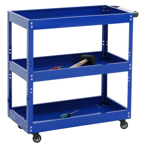 4057651658599 - Werkzeugwagen MCW-M25 Rollwagen Werkstattwagen Transportwagen Rollen Handgriff 3 Ladeflächen Stahl 73x73x36cm blau 4057651658599 - Werkzeugwagen MCW-M25 Rollwagen Werkstattwagen Transportwagen Rollen Handgriff 3 Ladeflächen Stahl 73x73x36cm blau