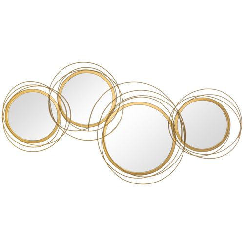 4255633539427 - Homcom - Spiegel-Set für Wanddekoration Wandschmuck mit 4 runden Spiegel Wohnzimmerdeko Wandspiegel Flurspiegel Wandkunstwerk für Schlafzimmer