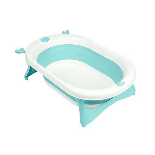 3800171210690 - Kikkaboo faltbare Babybadewanne Foldy Wasserablauf leicht zu reinigen ab Geburt grün