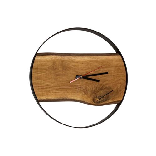 4260750010735 - holz4home® Wanduhr mit Stahlrahmen aus massiver Eiche 43 cm 4260750010735 - holz4home® Wanduhr mit Stahlrahmen aus massiver Eiche 43 cm