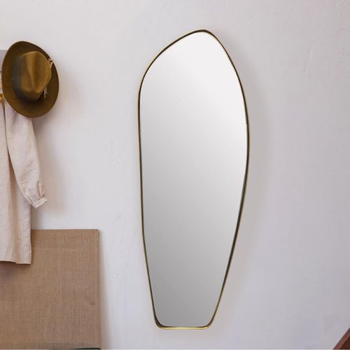 4251757722813 - Finebuy - Design Wandspiegel organische Form 90 cm moderner unregelmäßiger rahmenloser Spiegel asymmetrisch gold Badezimmer Schlafzimmer 4251757722813 - Finebuy - Design Wandspiegel organische Form 90 cm moderner unregelmäßiger rahmenloser Spiegel asymmetrisch gold Badezimmer Schlafzimmer