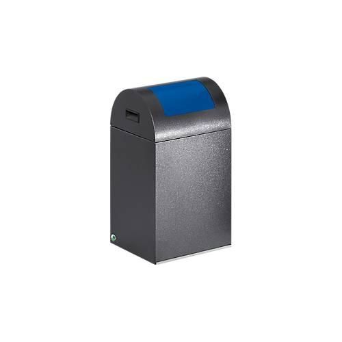 4030695210718 - VAR Selbstlöschender Wertstoffsammler Volumen 43 l BxHxT 320 x 600 x 320 mm antiksilber Klappe blau 4030695210718 - VAR Selbstlöschender Wertstoffsammler Volumen 43 l BxHxT 320 x 600 x 320 mm antiksilber Klappe blau