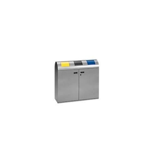 4030695212019 - VAR Wertstoffsammelstation WS 100R mit selbstschließender Einwurfklappe 3-fach Farbe silber