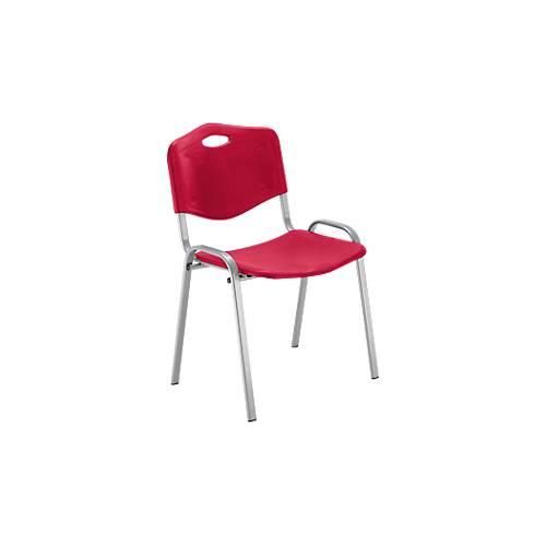 5901747582369 - NowyStyl Besucherstuhl H 470 mm x B 460 mm x T 410 mm Kunststoff mit Stahlgestell Antikratzfüße stapelbar aluminium-rot 5901747582369 - NowyStyl Besucherstuhl H 470 mm x B 460 mm x T 410 mm Kunststoff mit Stahlgestell Antikratzfüße stapelbar aluminium-rot