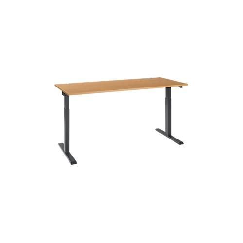 4251898820706 - Select Schreibtisch ERGO-T 20 elektrisch höhenverstellbar Rechteck T-Fuß B 1800 x T 800 x H 715-1205 mm Buche anthrazit 4251898820706 - Select Schreibtisch ERGO-T 20 elektrisch höhenverstellbar Rechteck T-Fuß B 1800 x T 800 x H 715-1205 mm Buche anthrazit