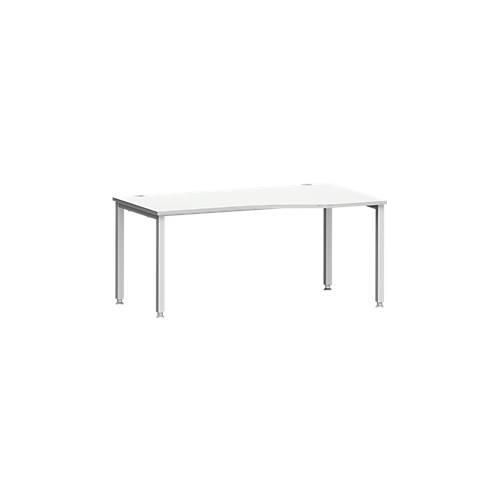 4250510842218 - Schreibtisch MODENA FLEX Freiform Ansatz rechts 4-Fuß Quadratrohr B 1800 x T 1000 800 x H 720-820 mm lichtgrau weißaluminium 4250510842218 - Schreibtisch MODENA FLEX Freiform Ansatz rechts 4-Fuß Quadratrohr B 1800 x T 1000 800 x H 720-820 mm lichtgrau weißaluminium