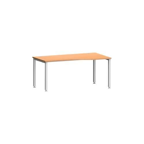 4250510842225 - Schreibtisch MODENA FLEX Freiform Ansatz rechts 4-Fuß Quadratrohr B 1800 x T 1000 800 x H 720-820 mm Buche weißaluminium 4250510842225 - Schreibtisch MODENA FLEX Freiform Ansatz rechts 4-Fuß Quadratrohr B 1800 x T 1000 800 x H 720-820 mm Buche weißaluminium