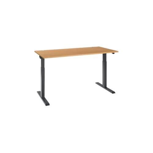 4251898820607 - Select Schreibtisch ERGO-T 20 elektrisch höhenverstellbar Rechteck T-Fuß B 1600 x T 800 x H 715-1205 mm Buche anthrazit 4251898820607 - Select Schreibtisch ERGO-T 20 elektrisch höhenverstellbar Rechteck T-Fuß B 1600 x T 800 x H 715-1205 mm Buche anthrazit