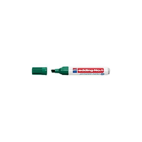 4004764000548 - edding Nr 1 Permanentmarker Breit Keilspitze 1 - 5 mm Grün Nachfüllbar Wasserbeständig
