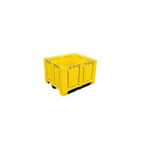 4260582170683 - Palettenbehälter aus HDPE LxBxH 1200 x 1000 x 790 mm 3 Kufen geschlossen gelb kaiserkraft