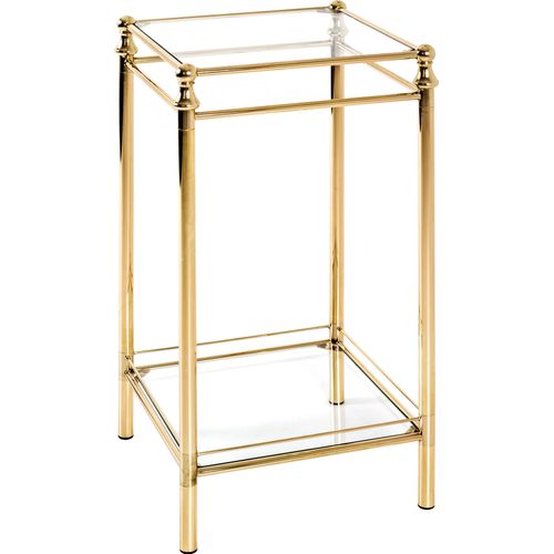 4001070203212 - Konsolentisch HAKU braun (vermessingt vermessingt sicherheitsklarglas) B40cm H73cm T40cm Tische 4001070203212 - Konsolentisch HAKU braun (vermessingt vermessingt sicherheitsklarglas) B40cm H73cm T40cm Tische