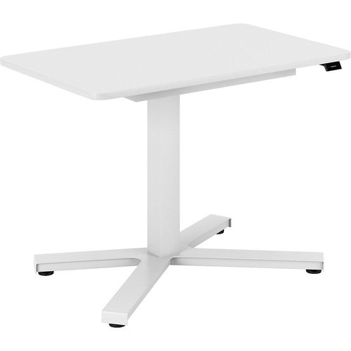 5901747576795 - Schreibtisch Miva elektrisch höhenverstellbar Monosäulen-Beistelltisch gerade LxB 900 x 550 mm weiß weiß 5901747576795 - Schreibtisch Miva elektrisch höhenverstellbar Monosäulen-Beistelltisch gerade LxB 900 x 550 mm weiß weiß