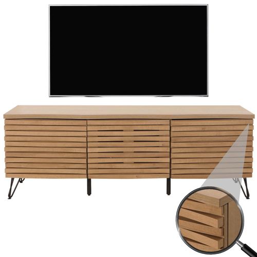 4057651650692 - TV-Rack MCW-M49 Lowboard TV-Schrank 3D-Design Staufächer Massiv-Holz Mango Metall 52x142x44cm ~ natur 4057651650692 - TV-Rack MCW-M49 Lowboard TV-Schrank 3D-Design Staufächer Massiv-Holz Mango Metall 52x142x44cm ~ natur