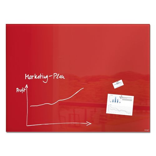 4059865458132 - SIGEL GL212 Glas Whiteboard Artverum rot 120x90 cm Magnetboard Magnettafel
