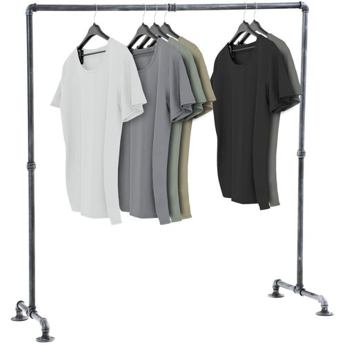 4251563447450 - Kleiderständer JERSEY aus Metall im angesagten Industrial Design Höhe ca 150 cm Breite 120-150 cm
