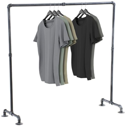 4251563447443 - Kleiderständer JERSEY aus Metall im angesagten Industrial Design Höhe ca 150 cm Breite 120-150 cm 4251563447443 - Kleiderständer JERSEY aus Metall im angesagten Industrial Design Höhe ca 150 cm Breite 120-150 cm
