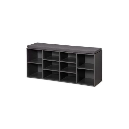 4000270930980 - Universal- Schuhschrank mit Sitzkissen und Schublade grau lackiert 4000270930980 - Universal- Schuhschrank mit Sitzkissen und Schublade grau lackiert