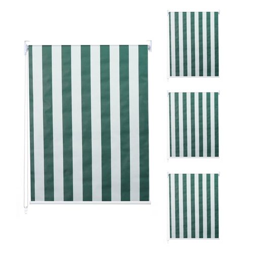 4057651739069 - 4er-Set Rollo MCW-D52 Fensterrollo Seitenzugrollo Jalousie 120x230cm Sonnenschutz blickdicht ~ grün weiß 4057651739069 - 4er-Set Rollo MCW-D52 Fensterrollo Seitenzugrollo Jalousie 120x230cm Sonnenschutz blickdicht ~ grün weiß