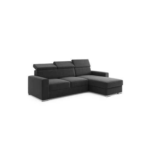 4262413690438 - Möbel Punkt GmbH Ecksofa TOKIO mit Bett und Bettkasten Sofa Schlafsofa - Schwarz
