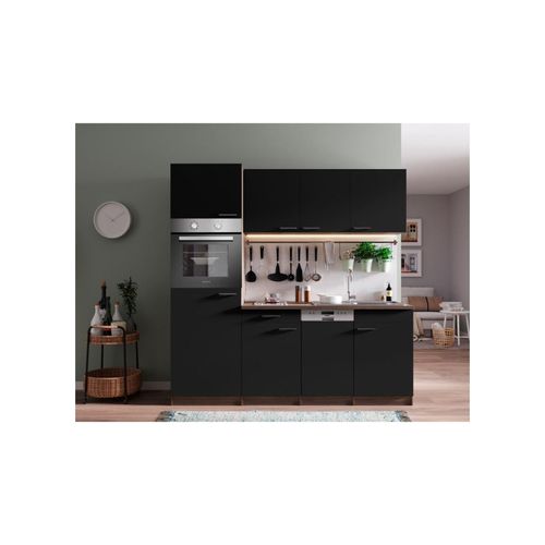4260458241462 - RESPEKTA Küchenzeile York aus der Serie Oliver mit E-Geräten Breite 205 cm schwarz