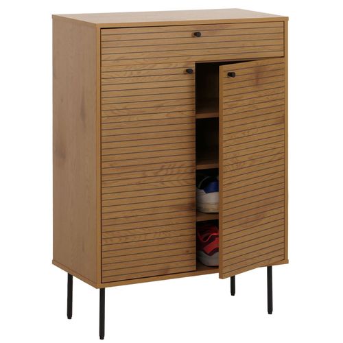 4057651859491 - Schuhschrank MCW-N78 Schuhregal Schrank skandinavischer Stil Metall Holz Melamin MVG 115x80x35cm ~ natur 4057651859491 - Schuhschrank MCW-N78 Schuhregal Schrank skandinavischer Stil Metall Holz Melamin MVG 115x80x35cm ~ natur